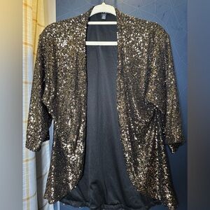 Cable & Gauge Black and Gold Sequin Jacket